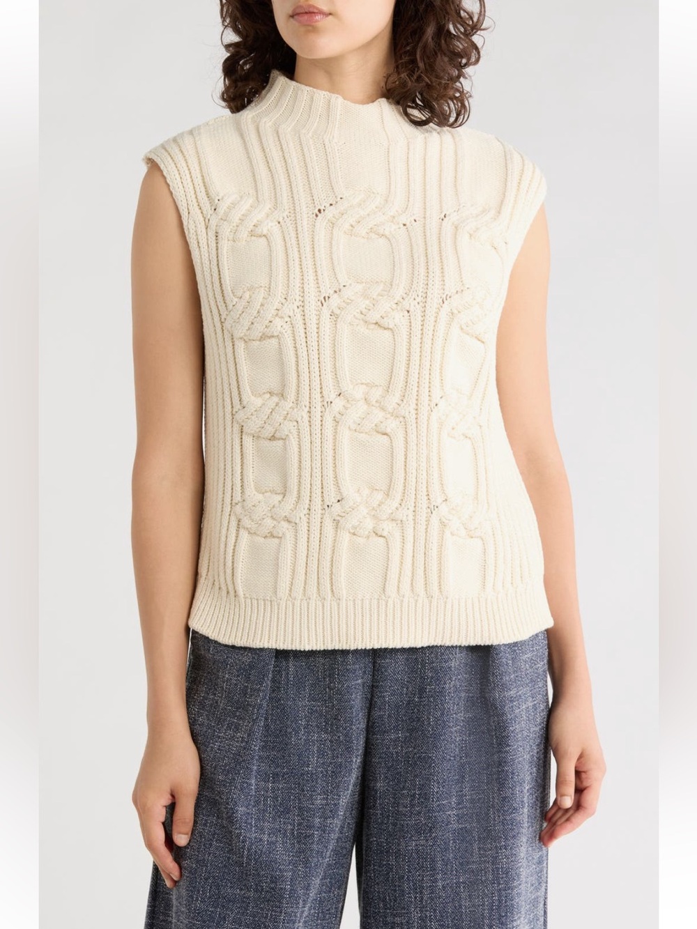 ELIE TAHARI Cable Stitch Sleeveless Sweater Small NWT